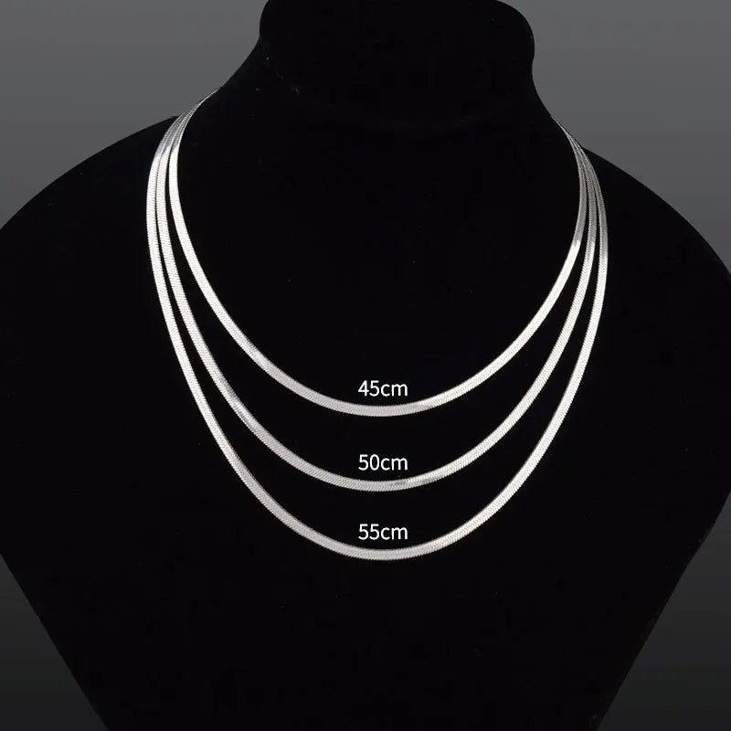 Double Layered Titanium Steel Snake Bone Chain Clavicle Chain Hip Hop Accessories
