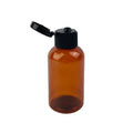 2 oz 60ml Boston Round PET Bottle Amber Plastic with Screw Top Flip Cap Screen Printing Surface for Medicine Cosmetic Packaging