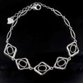 Sterling Silver 5*7mm Semi Mount Bracelet Empty Frame Blank Claws Setting S925 Base Holder Without Center Stone Inlay for DIY