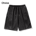 Ohsisa 2026 for Summer Breathable Mid Waist Casual Pants New Washed Old Fashionable Men's Denim Shorts