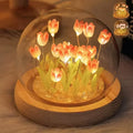 Howlighting Modern Home Decorative DIY Mini LED Tulip Crystal Glass Night Light with Battery Operated