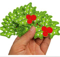 Christmas X'Mas Holly Leaves Holly Pat Iron on Embroidered Patches Appliques Machine Embroidery Needlecraft Sewing DIY