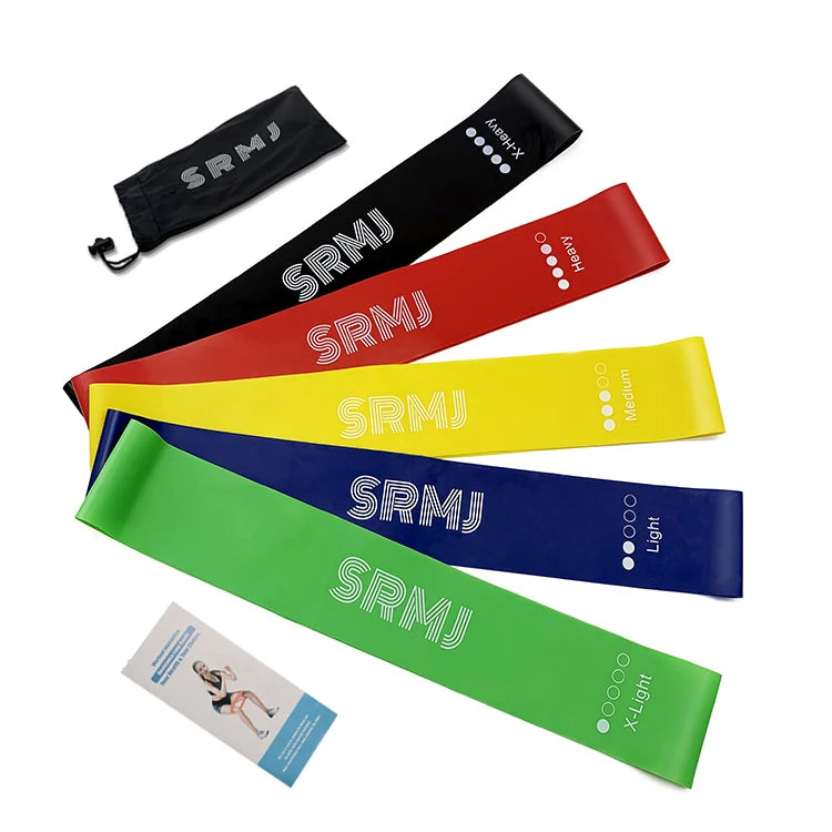 Wholesale Portable Yoga Sports Latex Exercise Resistance Loop Bands Set Custom Logo Packaged in Bags