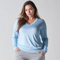 Women's Plus Size Casual Lightweight V-Neck Pullover Sweater for Winter & Autumn Solid Pattern