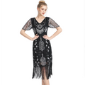 Hot Sale Sexy 1920s Vintage Tassel Plus Large Size Evening Party Dress