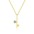 Sterling Silver Necklace for Women Simple Dainty Wear Personalized 14K Gold Plated Fashion Zircon Note Jewelry