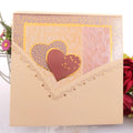 Wholesale  Foil Stamped Greeting Cards Heart Shaped Color Printed Thank You Cards with Pocket Envelopes