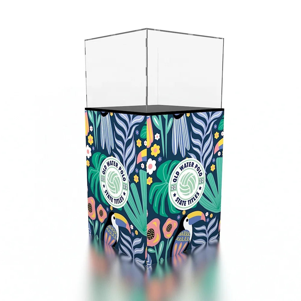 LED Backlit Fashion Design Booth Stand Plastic Acrylic Box Jewelry Promotion Show museum Pedestal showcase Trade Show Display