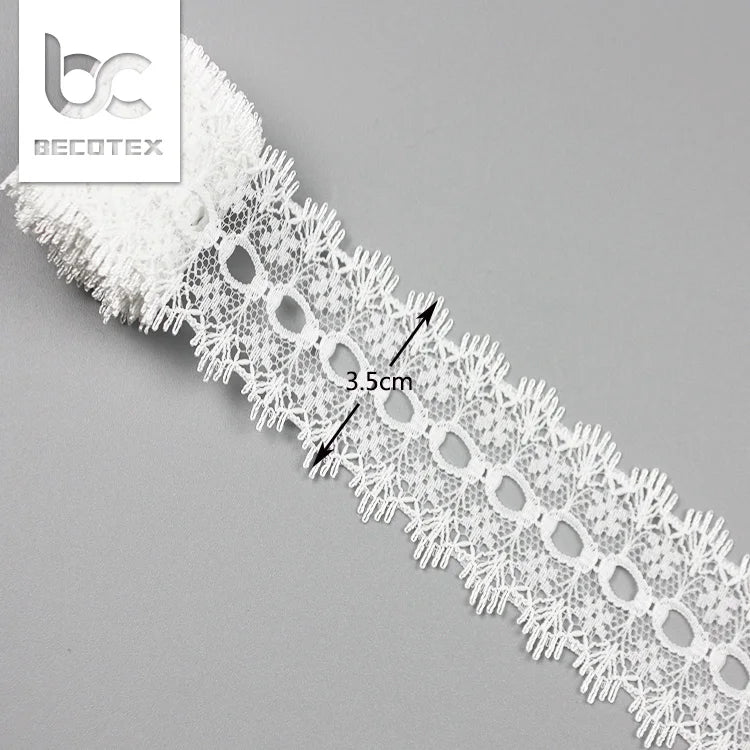 Wholesale Nylon Non Elastic White Eyelet Narrow Lace Border Trim