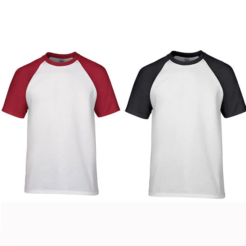 Summer Fashion Cotton 180g Round Neck Raglan Short Sleeve T-shirt Customization