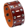 Wholesale Hot Trendy Decorative Rivets Genuine Leather Bracelets Men