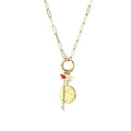 Fashion Jewelry 14K Gold Plated Irregular Round Pendant Necklace Stainless Steel Pendant Clavicle Chain Star Necklace Women