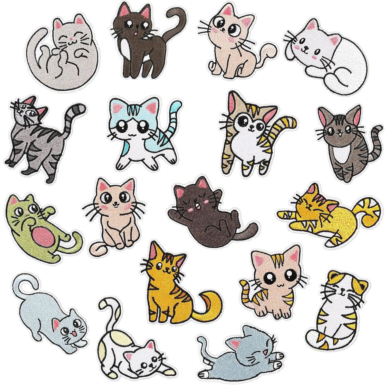 Factory Sell Iron on  Embroidery  Cute Cartoon Cat Patch for Decoration