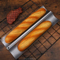 XLR Hot Selling Non-stick 2 Slot Stainless Steel Baguette Pan Perforated French Bread Baking Tray
