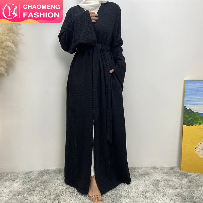 1955-1# New Winter Design Loose Sleeves Simple Classy Warm Sweater Women Winter Cardigan Fashion Popular Abaya