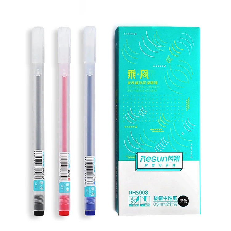 Large Capacity Carbon Frosted Gel Pen 12pcs  Boxed Student test Special Pen Stationery