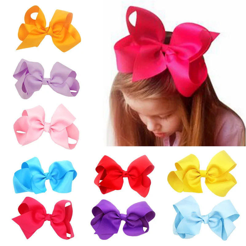 15cm Big Size Ribbon Hair Clips Fashion Hair Pin for Kids Cute Colorful Bows Hairgrips Tie Dye Hair Accessories for Girls