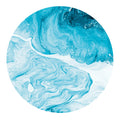 Decorative Rubber Suede Custom Print Home Floor Studio Use Carpet Blue Marble Pastel Galaxy Round Circle Yoga Mat For Meditation