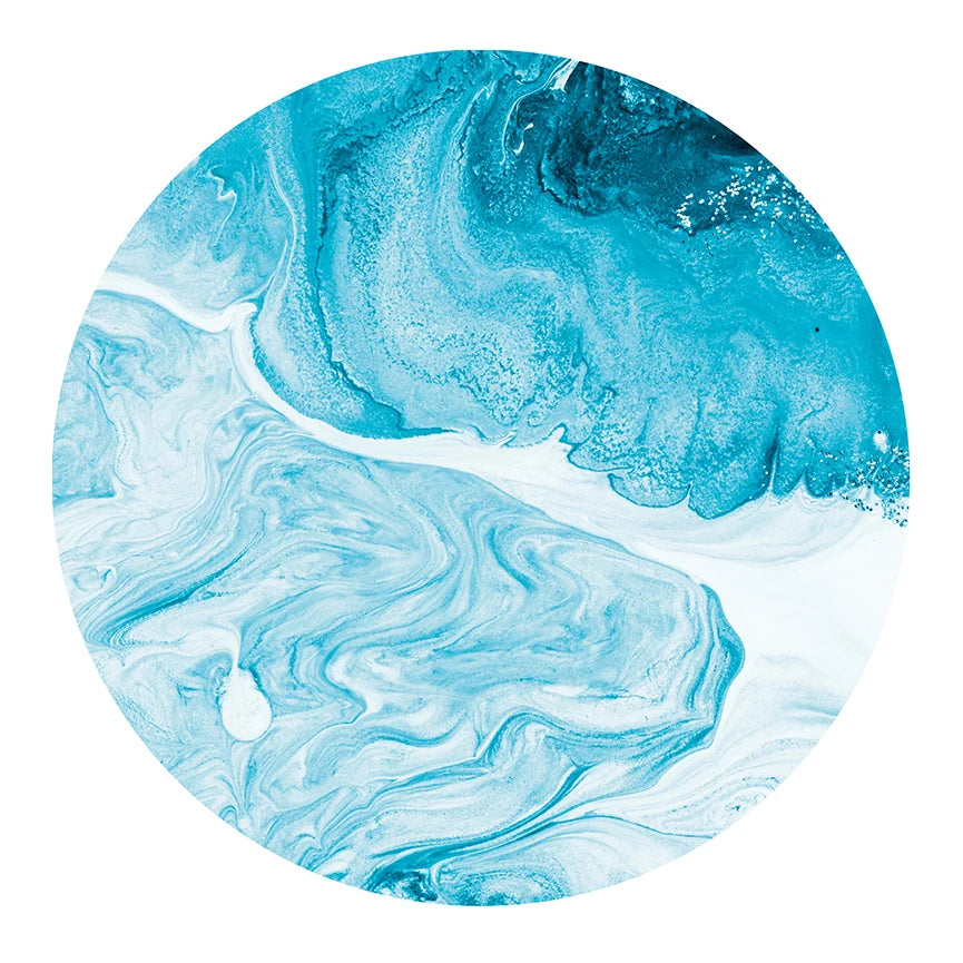 Decorative Rubber Suede Custom Print Home Floor Studio Use Carpet Blue Marble Pastel Galaxy Round Circle Yoga Mat For Meditation
