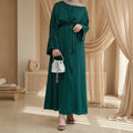Loriya Fashion New Wrinkle Satin Islamic Clothing Summer Abaya 2 Piece Abaya Set Women Abaya Designs Wholesale Collection