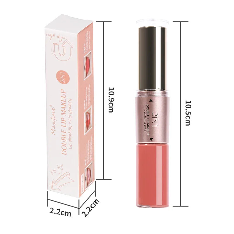 2-in-1 Non-stick Cup Matte Non-fading Lip Glaze Lipstick