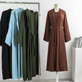OEM Wholesale New Arrival Women Abaya Loose Cardigan Coat Inner Dress Two Pieces Muslim Sets Clothing