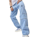 New Arrivals Hip Hop Jeans Men's Trend Loose Pants High Street Multi Pocket Wide Leg Pants