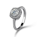 Mascot Luxury Fine Jewelry Wholesale 925 Sterling Silver Finger Rings Dainty Moissanite Halo Ring