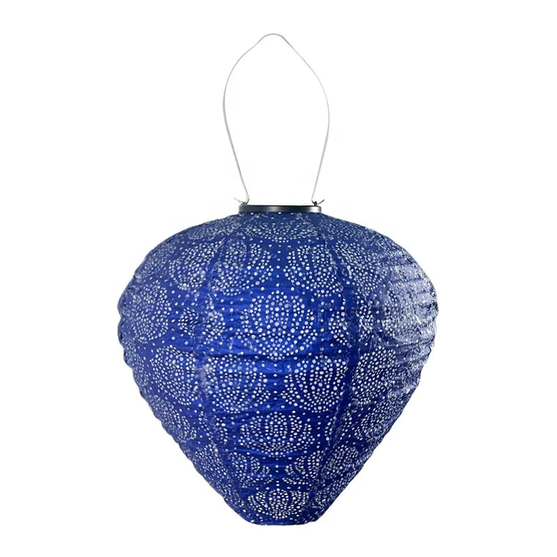 Nicro Waterproof Wedding Party Decoration Lamp Shade Home Bedside Carved Garden Shell Shape Hallow Out Thick Tyvek Solar Lantern