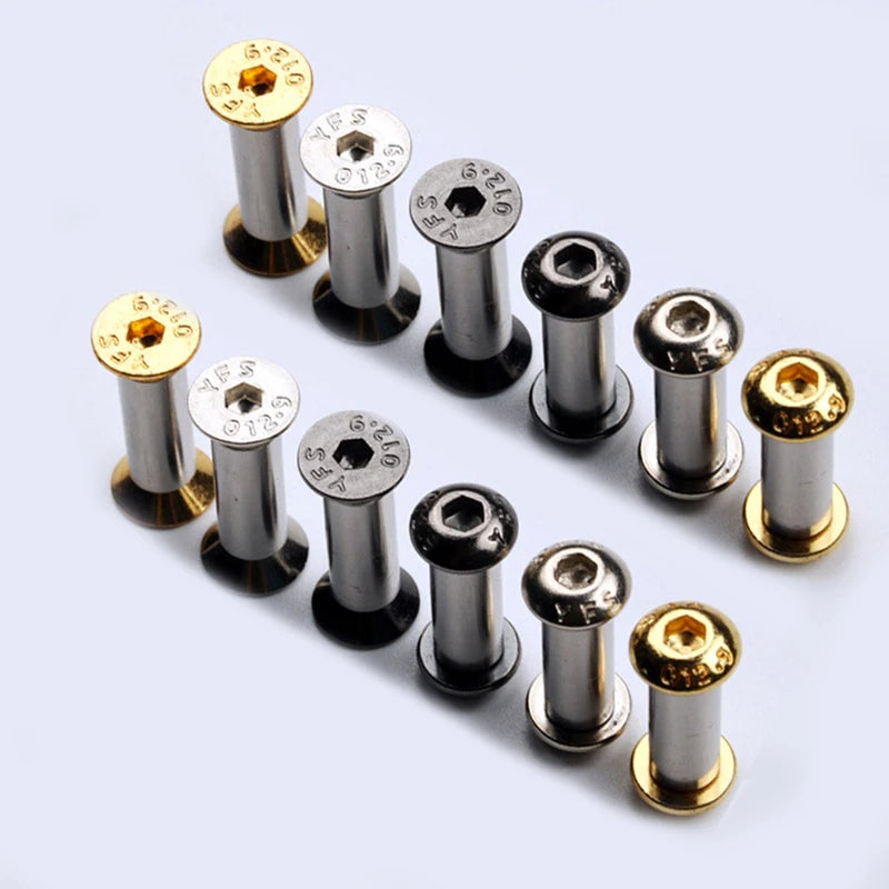 M4 DIY Knife Handle Nut Flat Hex Head Fastener Bolt Rivet Screw for DIY Knife Handle