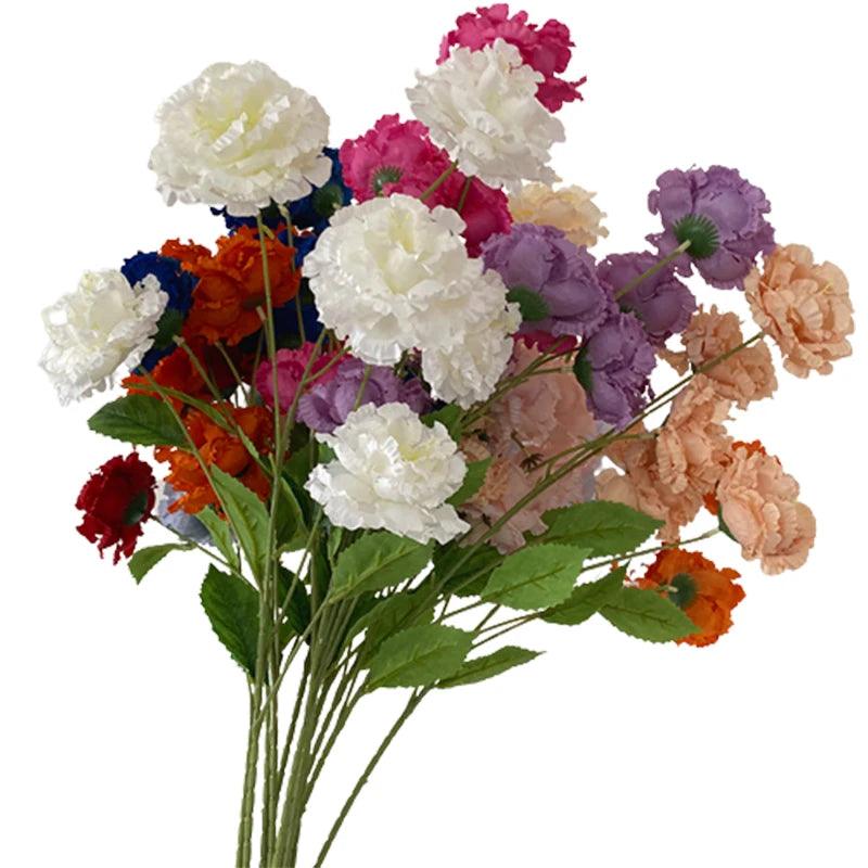 Wholesale Cheap Artificial Flowers Long Branch Silk  6 Head Snow Velvet Ball for Christmas Graduation Valentine's Day