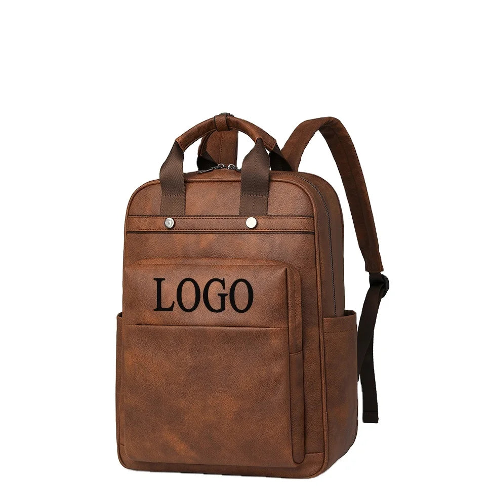 Women's Fashionable PU Multi-Functional Large Capacity Backpack Double-Shoulder with Zipper Closure for Commuting and Leisure