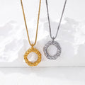 Stylish Personalized Vintage Stainless Steel Jewelry Wholesale 18K Gold Plated Waterproof Geometric Hammered Pendant Necklace
