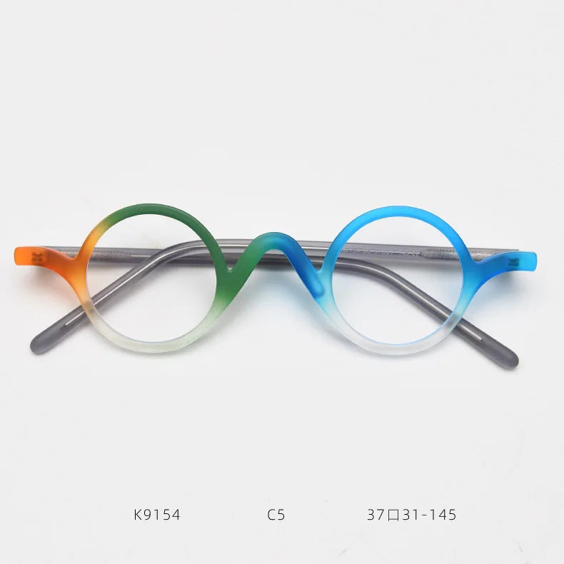 2026 Vintage Round Acetate Spectacles Frame Women Fashion Rivet Optical Transparent Eyeglass Men Trend Glasses