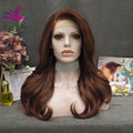 Celebrity Copper Color Premium Fiber Wigs Futura Heat Resistant Fiber Thin Swiss Transparent Synthetic Wigs for Drag Queen