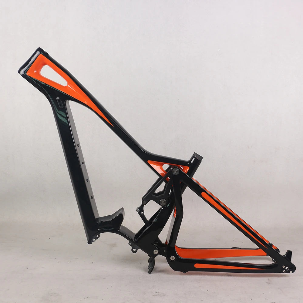 SERAPH 27.5er Suspension Electric Mountain Bike Carbon Frame Bafang M620 Carbon E-bike Dual Suspension MTB Orange 021c YS728 E23