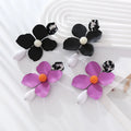 New Design Fashion Handmade Bohemin Flowers Resin Drop Earrings Trendy Statement ZA Acrylic Dangle Earrings for Women Je