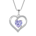 Qingxin Custom OEM Luxury Woman Fine Fashion Jewelry Heart 8A Cubic Zirconia 925 Sterling Silver Charm Pendant Women Necklaces