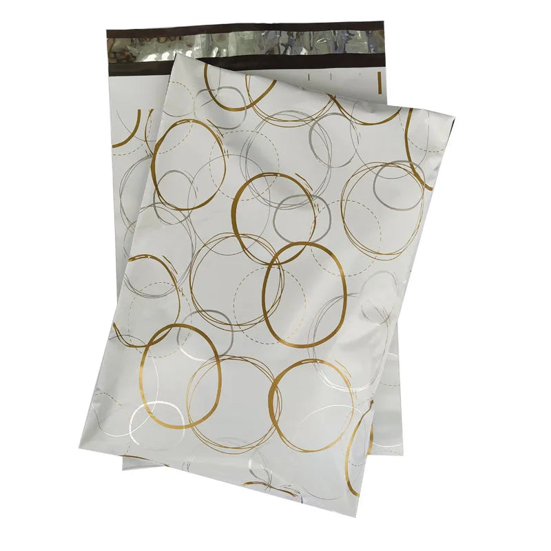 Good Strength Gold Circle Design Poly Mailer Bag Plastic Apparel Packaging Polymailer Shipping Bag