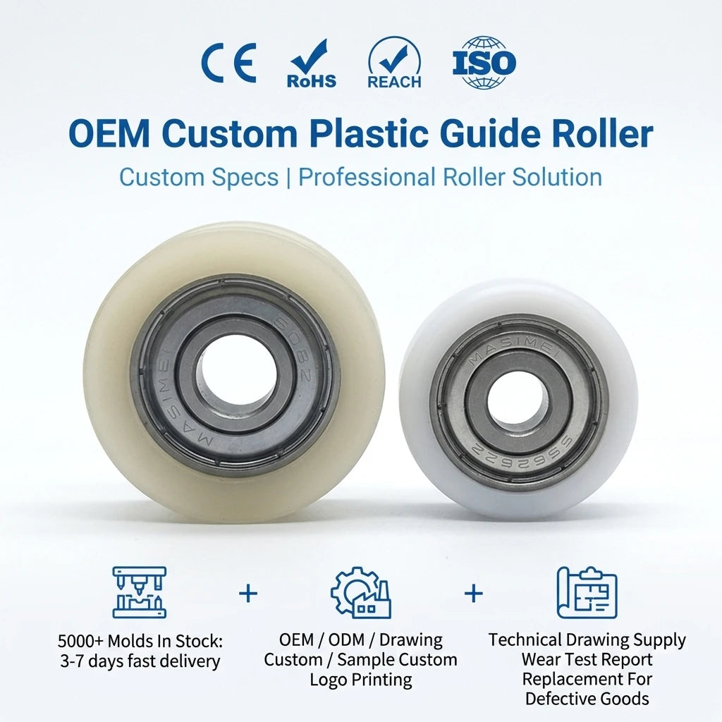 Luxury Kitchen Cabinets Wheels Withe Bearings Rubber Coated BS68413-4 4x13x4mm Mini Plastic Roller