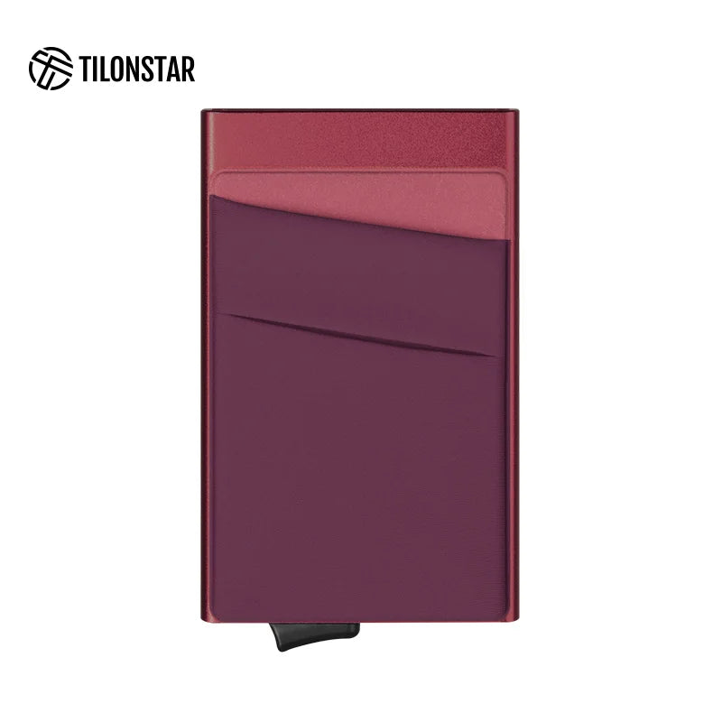 TILONSTAR TVC104 Wholesale Custom Logo Front Money Pocket Design Aluminum Metal Wallet Credit Card Holders for Men and Women
