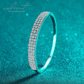 Silver 925 Original Total 5 Carat Brilliant Cut Diamond Test Past Micro D Color Moissanite Bangle for Wedding Gift Fine Jewelry