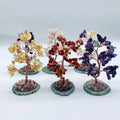 Handmade Natural Rose Quartz Amethyst Tree Brass Wire Tree Healing Energy Gemstone Lucky Tree Office Home Crafts