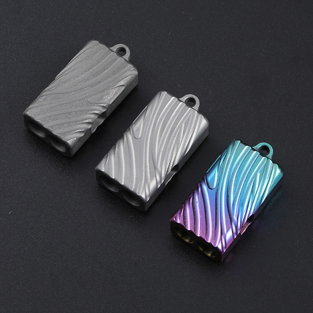 Titanium Alloy Emergency Whistle Outdoor Ultralight Titanium Emergency Whistle  for Camping Hiking Exploring