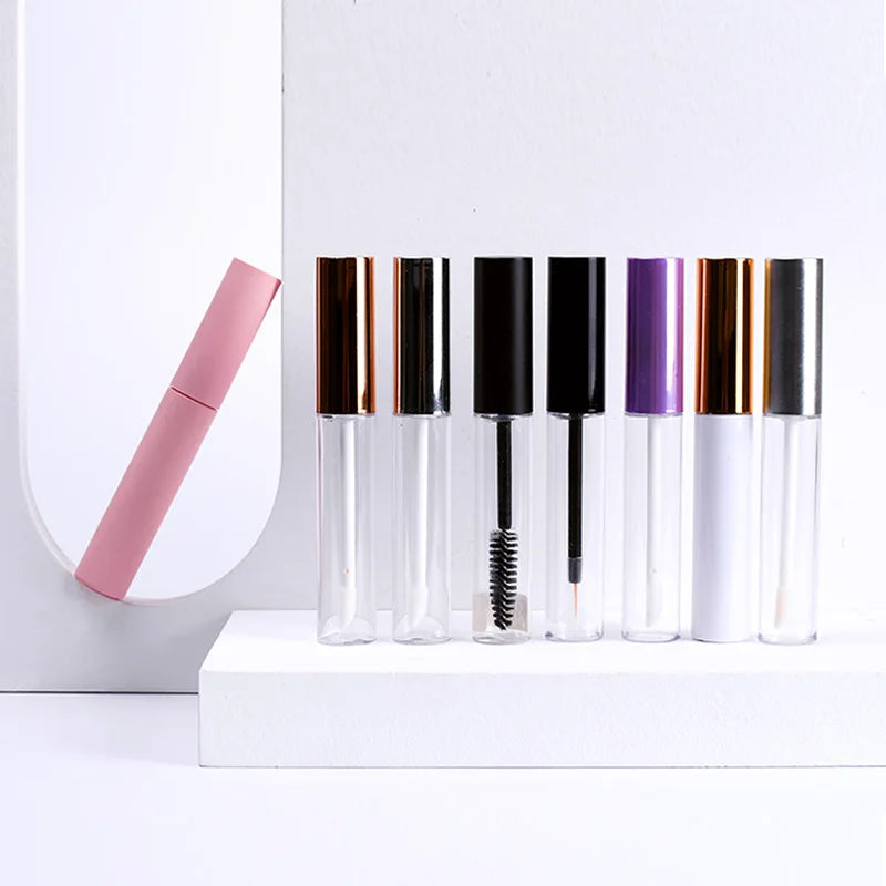 Hot Sale 5ml 10ml Empty PET Lip Gloss Mascara Eyeliner Cosmetic Packing Container PlasticTube with Brush