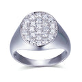 Messi Gems 18k  White Gold Round Cut Melee Lab Grown Diamond White Gold Man Ring