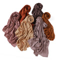 Factory Rhinestone Beaded Satin Hijab Muslim Lady Turkish Women Scarf Malaysia Crinkle Crepes Shawl Wrap Long Headscarf