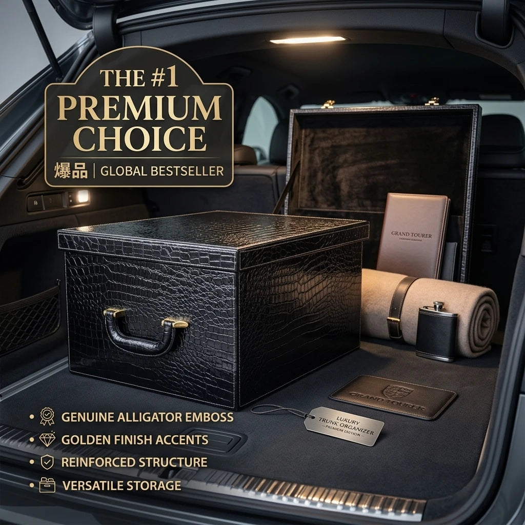 Crocodile Leather PU Leather Large Gift Car Trunk Storage Box Custom logo Huge Space Empty Gift Box for Home Use