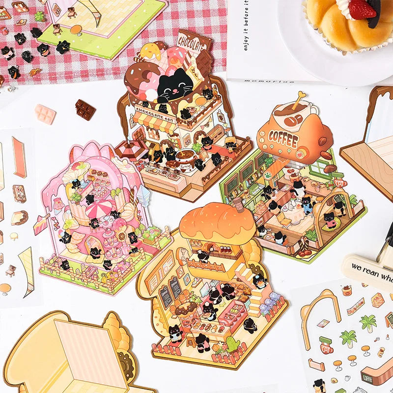Doremi Workshop Series Miniature Scene Creative Three-dimensional Aquascape Decorative Stickers 3 Stickers per Pack