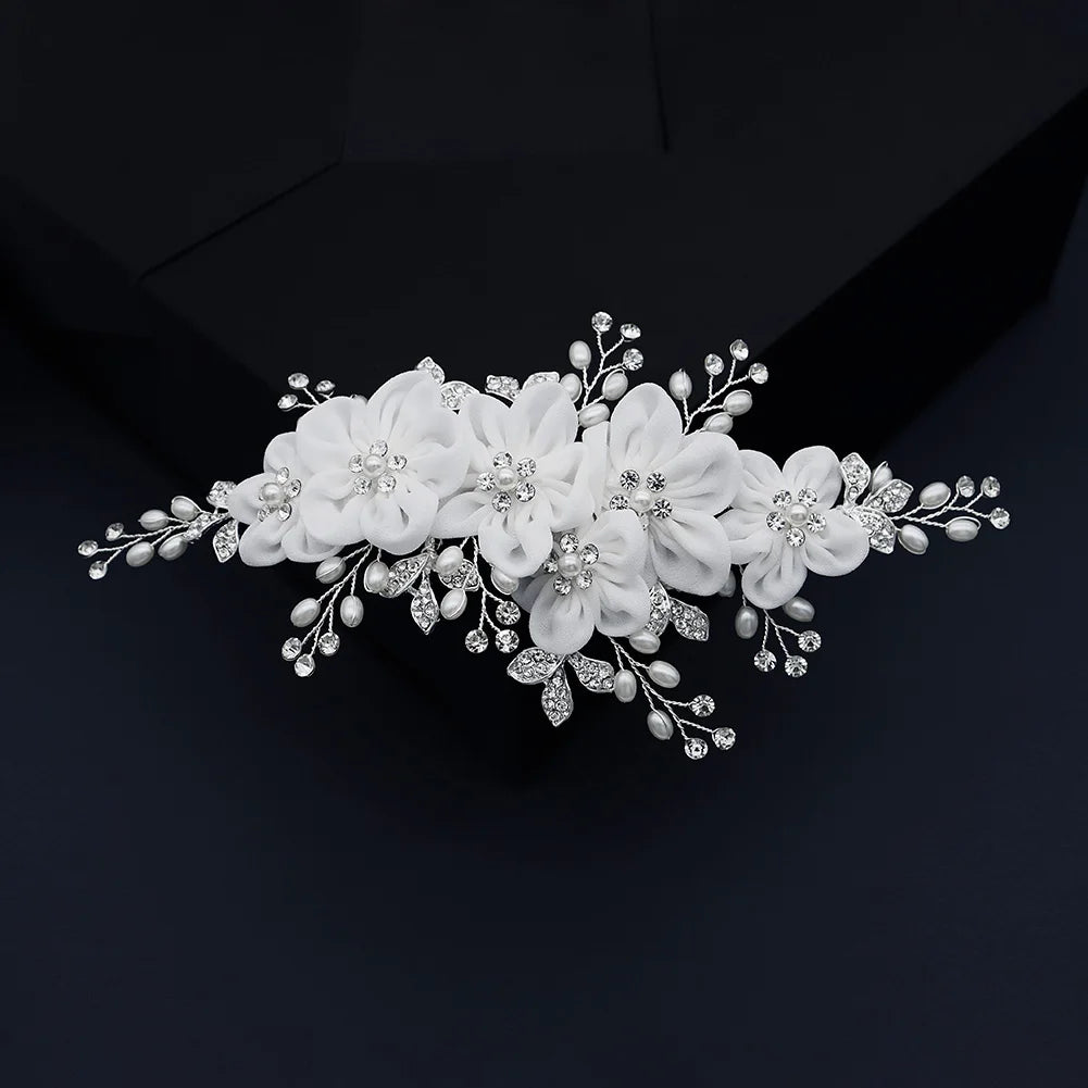 Cloth Art Delicate Six Flower Bride Hair Comb